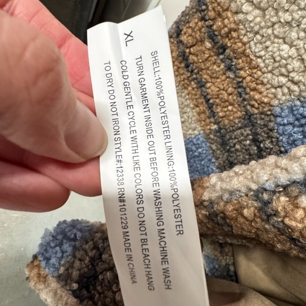 Stoosh Faux Sherpa Long Button Down Jacket - Picture 8 of 9